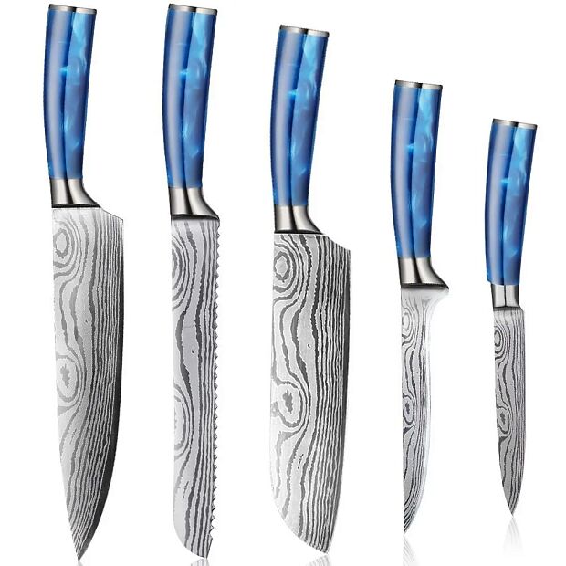 Набор кухонных ножей Spetime 5-Pieces Kitchen Knife Set Blue RU  G05-BU - 3