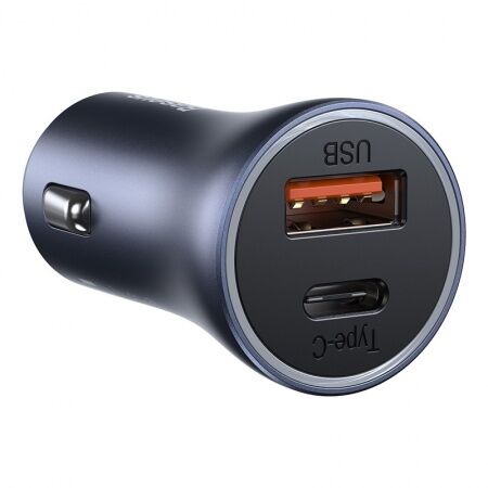 Автомобильное зарядное устройство BASEUS Golden Contactor Pro Dual, USBUSB-C  Кабель USB-Type-C, 5 - 2