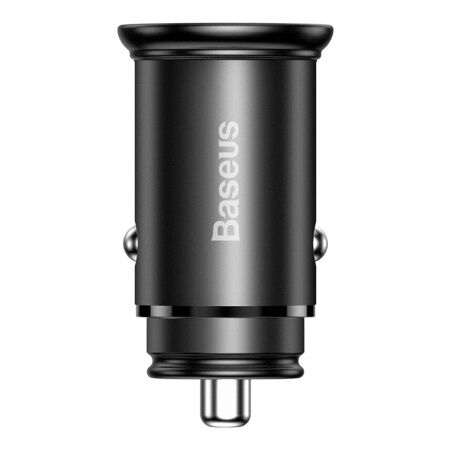 Автомобильное зарядное устройство BASEUS Circular Metal, USBUSB-C, 5A, 30 Вт, черный - 4