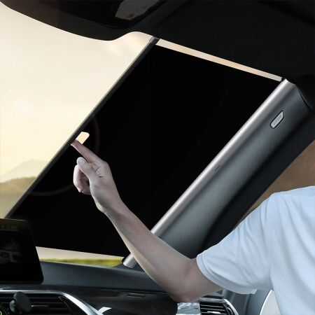Автомобильная шторка BASEUS Auto Close Car Front Window Sunshade, серебряный, 64*4,5*5,5см - 3