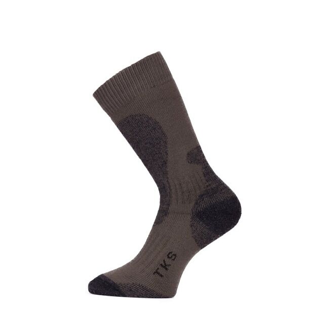 Зимние треккинговые носки Lasting TKS 689 Merino Wool, коричневый с темно-коричневой вставкой, размер M, TKS689M - 1