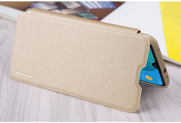 Чехол для Xiaomi Mi A3 / CC9e Nillkin Sparkle Leather Case (Gold/Золотой) - 5