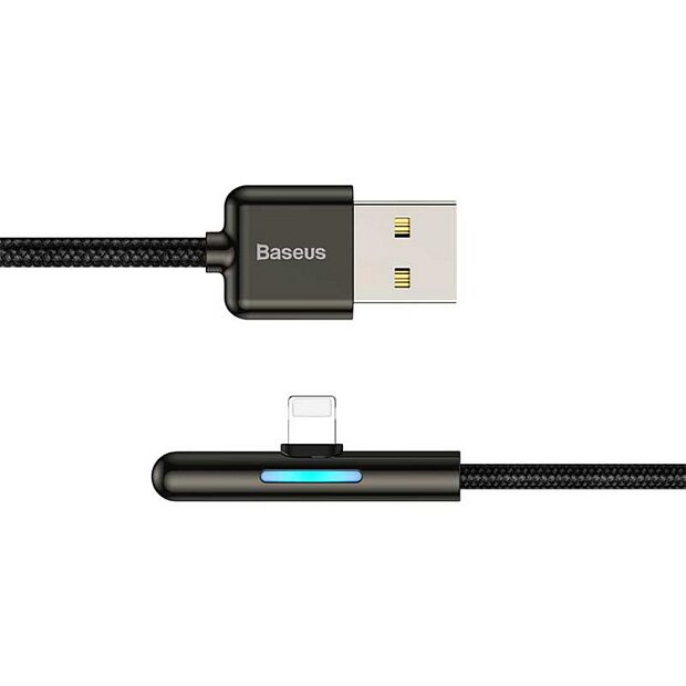 Кабель USB BASEUS Iridescent Lamp, USB - Lightning, 2.4А, 1 м, черный, игровой - 3