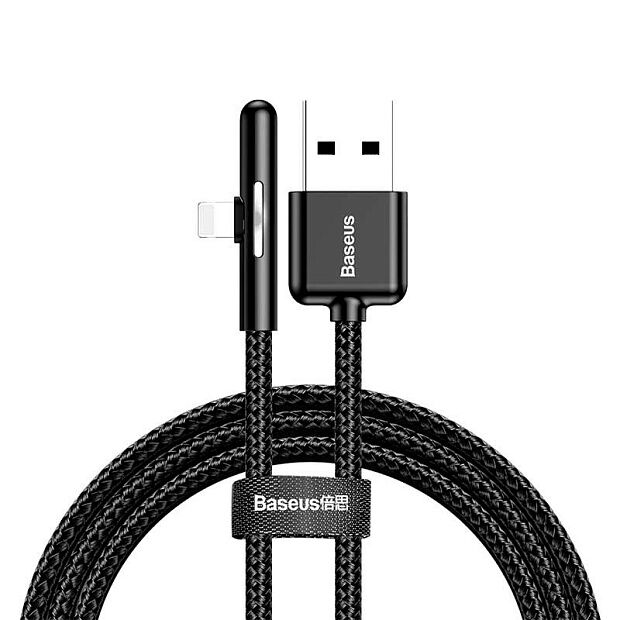 Кабель USB BASEUS Iridescent Lamp, USB - Lightning, 2.4А, 1 м, черный, игровой - 1