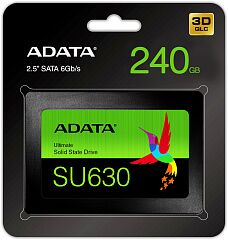 Твердотельный накопитель ADATA SSD Ultimate SU630, 240GB, 2.5 7mm, SATA3, 3D QLC, R/W 520/450MB/s, IOPs 30 000/65 000, TBW 50, DWPD 0.2