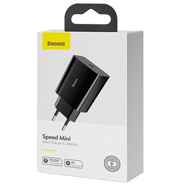 Зарядное устройство BASEUS Speed Mini USB-C, 3A, черный, 20W - 5