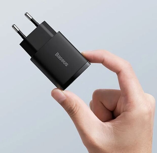 Зарядное устройство BASEUS Compact Quick Charger USBType-C, 3A, 20W, черный - 4