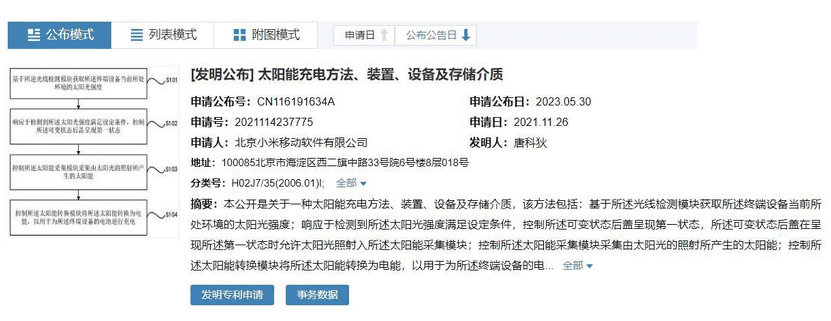 Информация о новом патенте компании Xiaomi